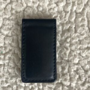 Elegant Black Leather Money Clip